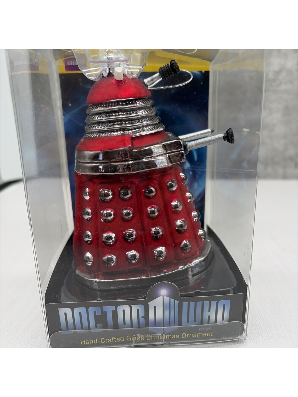 Doctor Who Dalek Red Hand Crafted Glass Christmas Ornament Kurt Adler BBC